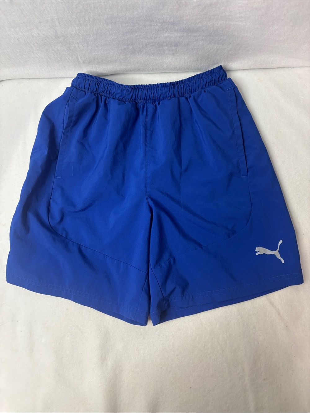 Puma Men's Royal Blue Athletic Shorts with White Logo